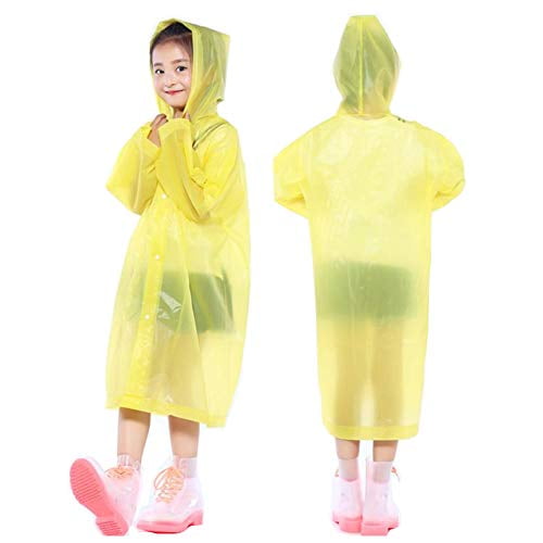 Poncho Children's Yellow Lightweight Reusable Poncho with Hood